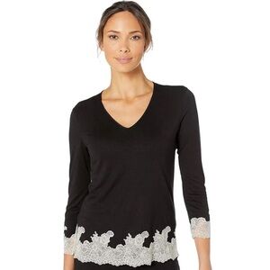 NWOT Natori Luxe Shangri-La Long Sleeve Pajama Sleepwear Top Women’s Size Small